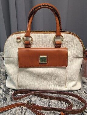 Dooney and Bourke Pebble Leather Aubrey Satchel, EUC, BONE
